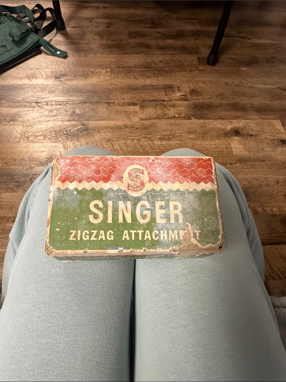 Zigzag Attachment Decorative Tin - Green and Red